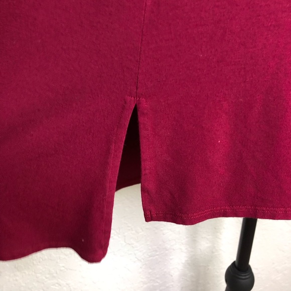 Eileen Fisher wine red long sleeve double slit hem tunic top size Medium - Picture 5 of 14
